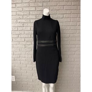 Carlisle Black Mock Neck Slim Fit Zipper Dress Size 4